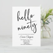 Hallo negentig minimale elegante 90ste verjaardags kaart (Staand voorkant)