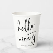 Hallo negentig minimalistisch eenvoudig 90ste verj papieren bekers (Achterkant)