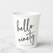 Hallo negentig minimalistisch eenvoudig 90ste verj papieren bekers (Voorkant)