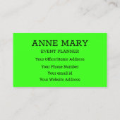 Hallo Neon Green Visitekaartje (Achterkant)