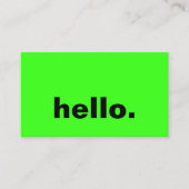 Hallo Neon Green Visitekaartje (Voorkant)
