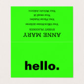 Hallo Neon Green Visitekaartje (Buitenkant ongevouwen)