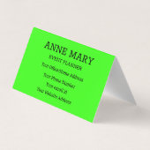 Hallo Neon Green Visitekaartje (Achterkant)
