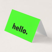 Hallo Neon Green Visitekaartje (Voorkant)
