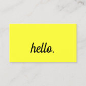 Hallo Neon Yellow Kleurrijke Cool Typography Scrip Visitekaartje (Voorkant)