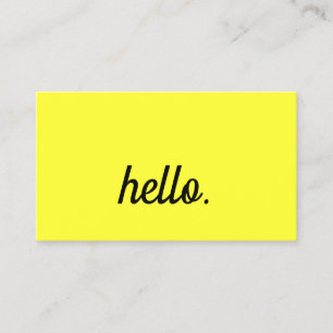 Hallo Neon Yellow Kleurrijke Cool Typography Scrip Visitekaartje