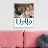 hallo New Baby Boy Persoonlijke keepomwille Canvas Afdruk (Insitu (Woonkamer))