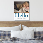 hallo New Baby Boy Persoonlijke keepomwille Canvas Afdruk (Insitu (Slaapkamer))