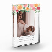 hallo New Baby Foto Aangepaste roze bloemen (Links)