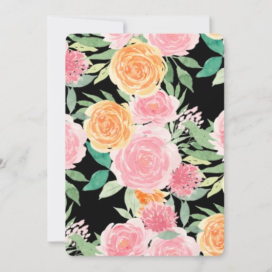 hallo New Baby Foto Aangepaste roze bloemen Kaart (Achterkant)