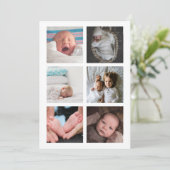 hallo New Baby Foto Gepersonaliseerd Geel Grijs Kaart (Staand voorkant)