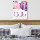 hallo New Baby Paars Thered Personalized keepomwil Canvas Afdruk (Insitu (Slaapkamer))