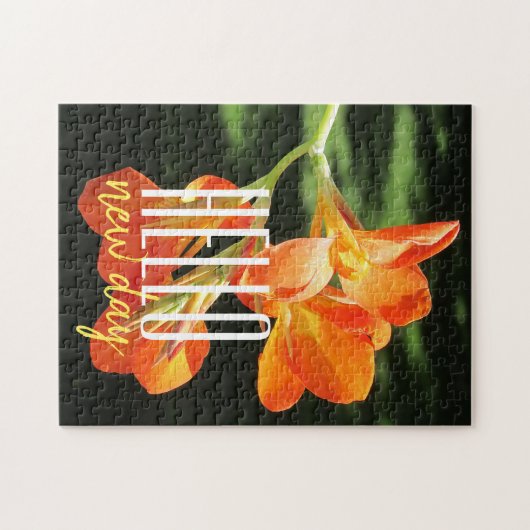 hallo New Day Oranje Canna Lily Jigzaag Puzzle Legpuzzel (Horizontaal)