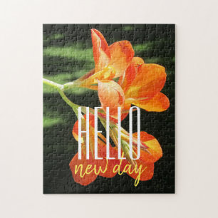 hallo New Day Oranje Canna Lily Jigzaag Puzzle Legpuzzel