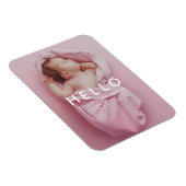 hallo Newborn Baby Foto Birth Announding Magnet Magneet (Rechterzijde)