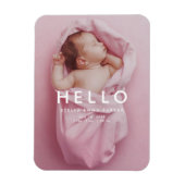 hallo Newborn Baby Foto Birth Announding Magnet Magneet (Verticaal)