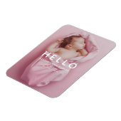 hallo Newborn Baby Foto Birth Announding Magnet Magneet (Linkerzijde)