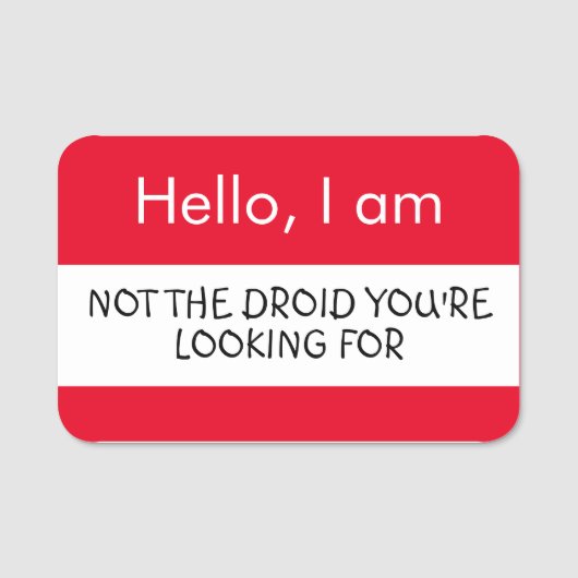 hallo... Niet de druid die je zoekt Naamplaatje (Voorkant)