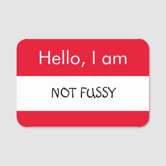 hallo... Niet Fussy Naamplaatje (Voorkant)