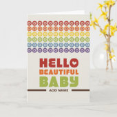 Hallo Niet Straight Design - Mooie Baby kaart (Gele Bloem)