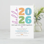 Hallo Nieuw Jaar Vet Moderne Lettertype Aangepast  Kaart (Staand voorkant)