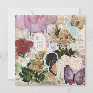 Hallo Nieuwe baby! Baby shower Vlak Wenskaart