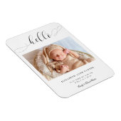 hallo nieuwe baby Calligrafie Swashes Elegant Mini Magneet (Rechterzijde)
