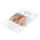 hallo nieuwe baby Calligrafie Swashes Elegant Mini Magneet (Linkerzijde)