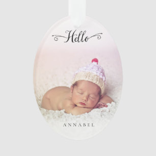 Hallo Nieuwe Baby Meisje Jongen Gepersonaliseerde  Ornament