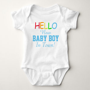 Hallo Nieuwe babyjongen in het Baby van de stad Sh Romper