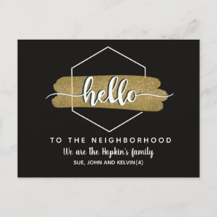 Hallo nieuwe Buurtkaart Familie Introductie Briefkaart