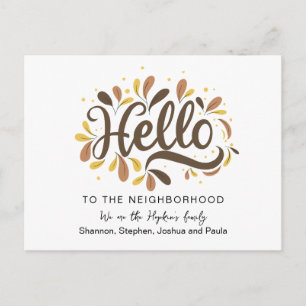 Hallo nieuwe Buurtkaart Familie Introductie Briefkaart