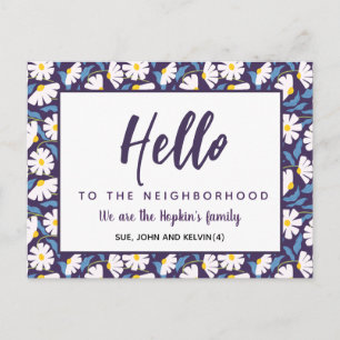 Hallo nieuwe Buurtkaart Familie Introductie Briefkaart