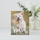 hallo nieuwe proefpop-updouchetfunctie aankondigingskaart (Staand voorkant)