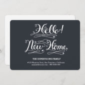 hallo nieuwe thuis kalligrafie aankondiging (Voorkant / Achterkant)