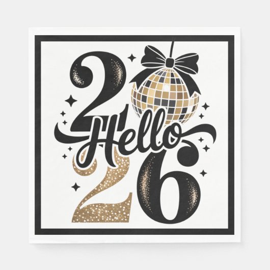 Hallo nieuwjaar 2026 servet (Voorkant)