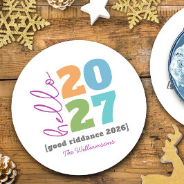Hallo Nieuwjaar Creatief Moderne Aangepaste Jaar N Ronde Kartonnen Onderzetter