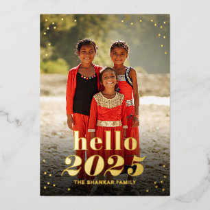 Hallo Nieuwjaar Folie Vakantie Fotokaart Feestdagenkaart