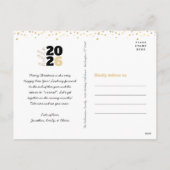 Hallo Nieuwjaar Foto Zwart Goud Modern Custom Year Feestdagenkaart (Achterkant)