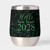 Hallo Nieuwjaar! Oud en Nieuw Groen Zwart Glitter (Achterkant)
