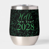 Hallo Nieuwjaar! Oud en Nieuw Groen Zwart Glitter (Voorkant)