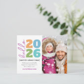 hallo nieuwjaar oude, aangepaste jaarfoto van mode feestdagenkaart (Staand voorkant)