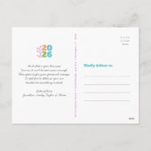 hallo nieuwjaar oude, aangepaste jaarfoto van mode feestdagenkaart (Achterkant)