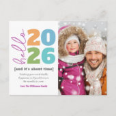 hallo nieuwjaar oude, aangepaste jaarfoto van mode feestdagenkaart (Voorkant)