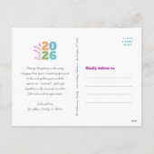 hallo nieuwjaar oude, aangepaste jaarfoto van mode feestdagenkaart (Achterkant)