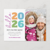 hallo nieuwjaar oude, aangepaste jaarfoto van mode feestdagenkaart (Voorkant)