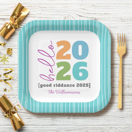 hallo nieuwjaar oude, moderne Humor voor aangepast Papieren Bordje