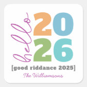 hallo nieuwjaar oude, moderne maataanduiding toevo vierkante sticker (Voorkant)