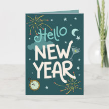 Hallo Nieuwjaar - Turquoise Festive Nieuwjaarsvier