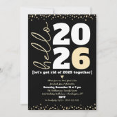 hallo Nieuwjaar zwart Gold Moderne Aangepast jaar Kaart (Voorkant)